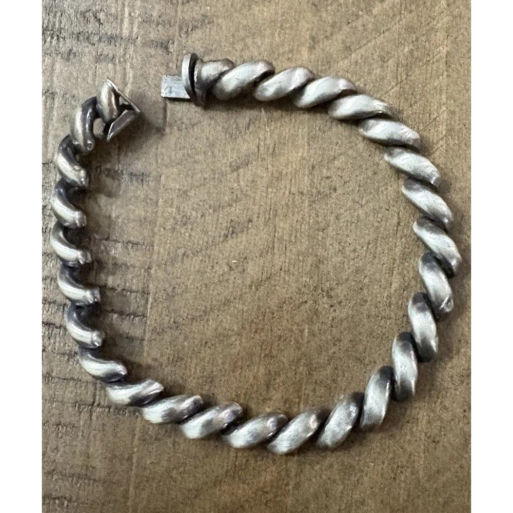 Vintage Milor Sterling Silver San Marco Macaroni Chunky Link  Bracelet 7.5"